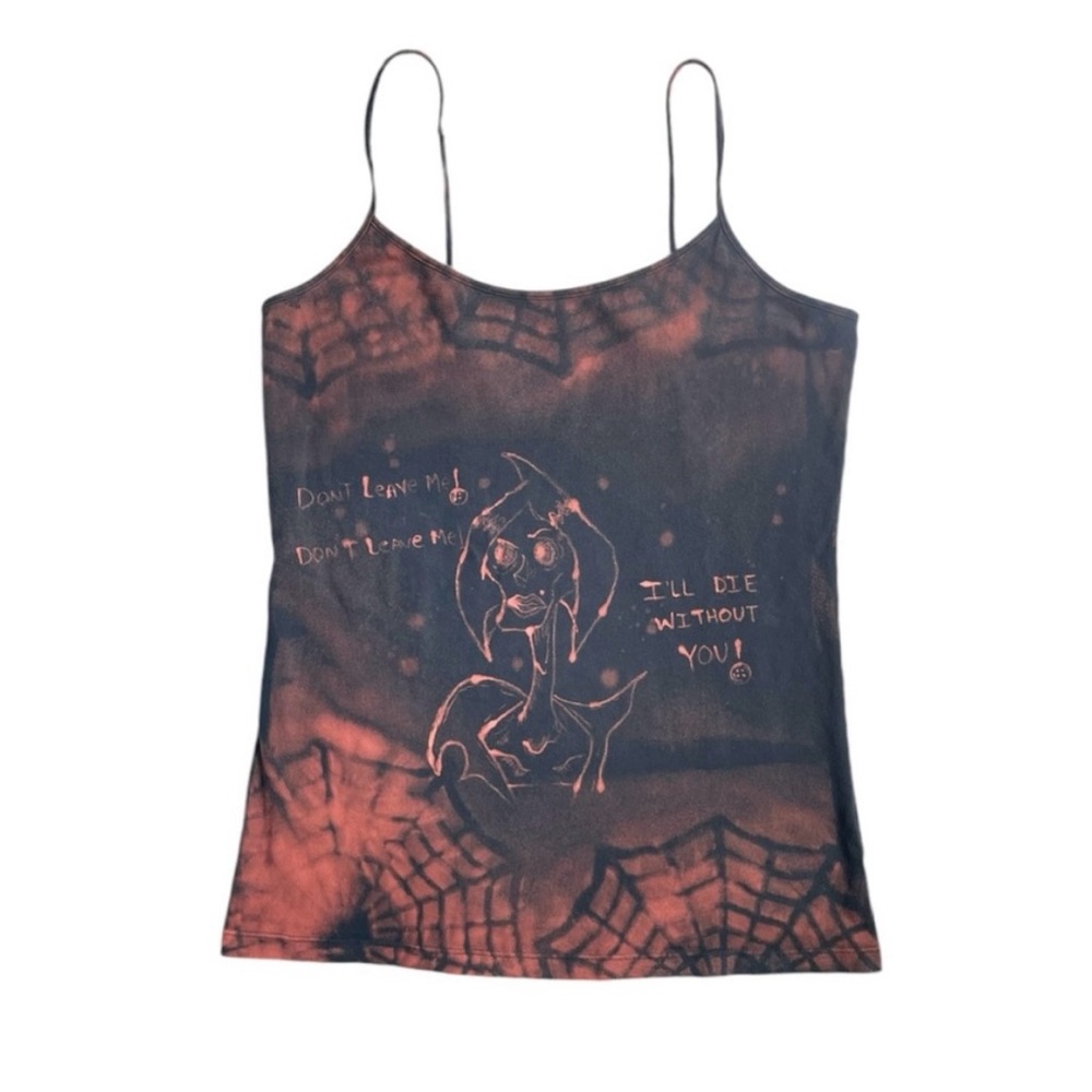 Coraline other Mother bleach dye hand drawn grunge tank